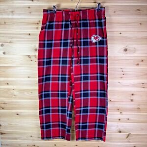 NFL Kansas City Chiefs Pajama Pants Womens Medium Red Plaid NFL Team Apparel